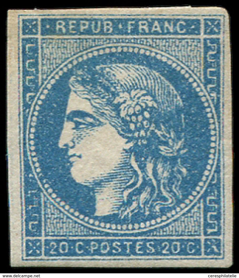 * EMISSION DE BORDEAUX - 45C  20c. Bleu, T II, R III, TB - 1870 Emission De Bordeaux