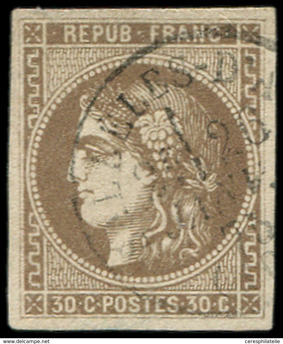 EMISSION DE BORDEAUX - 47   30c. Brun, Obl. Càd SALLELES D'AUDE, TB - 1870 Emission De Bordeaux