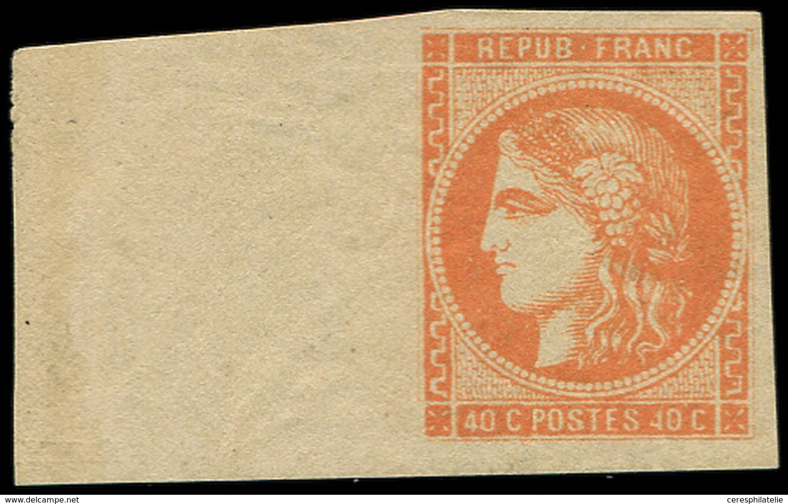 ** EMISSION DE BORDEAUX - 48   40c. Orange, Grand Bdf, Superbe. Br - 1870 Emission De Bordeaux