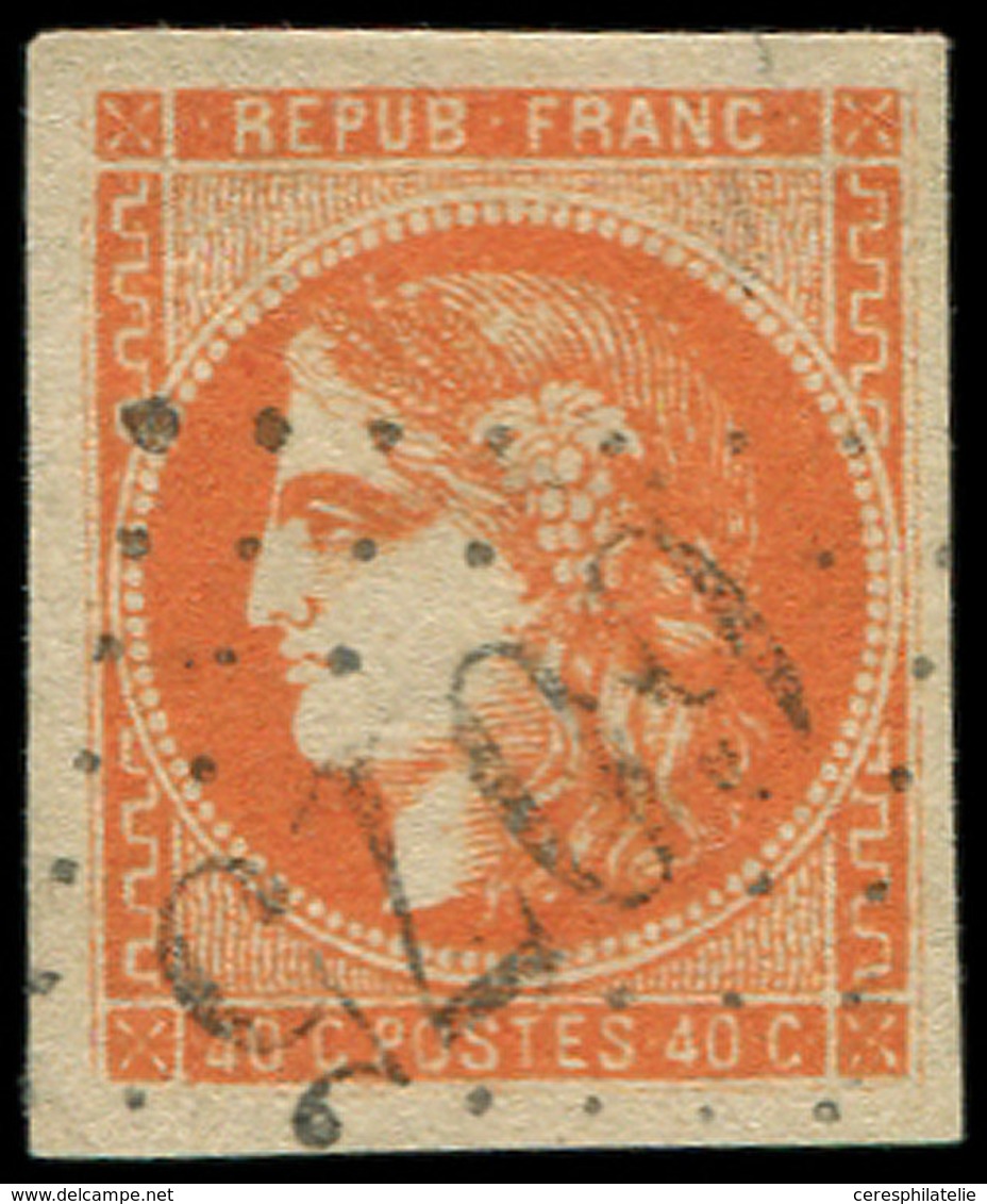 EMISSION DE BORDEAUX - 48   40c. Orange, Obl. GC 6075, Frappe TTB - 1870 Emission De Bordeaux