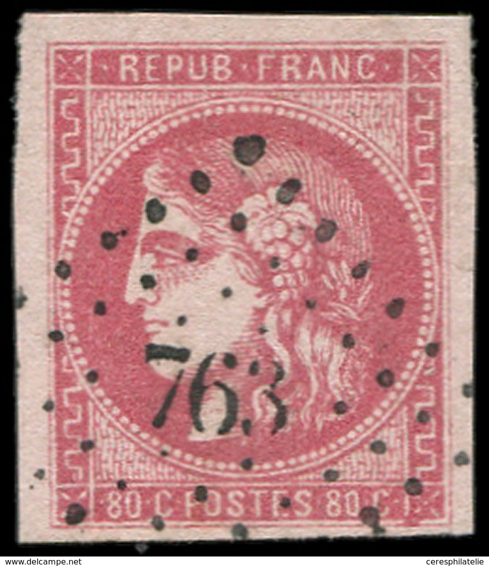 EMISSION DE BORDEAUX - 49   80c. Rose, Obl. PC Du GC 763, TTB - 1870 Emission De Bordeaux