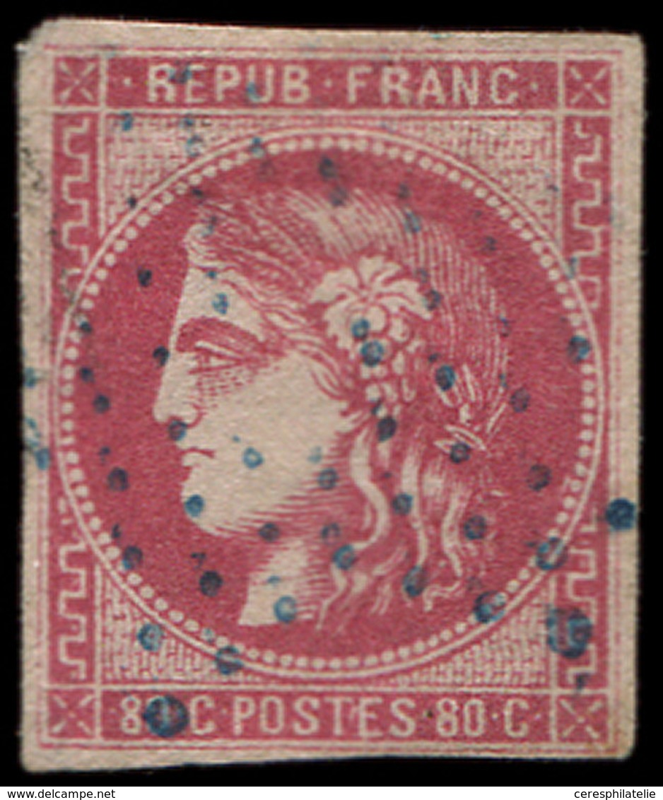 EMISSION DE BORDEAUX - 49   80c. Rose, Obl. ETOILE BLEUE, TB. J - 1870 Emission De Bordeaux