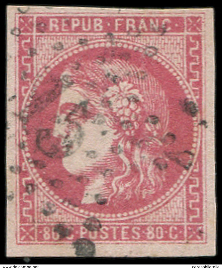 EMISSION DE BORDEAUX - 49   80c. Rose, Obl. ETOILE 15, R Et TTB - 1870 Emission De Bordeaux