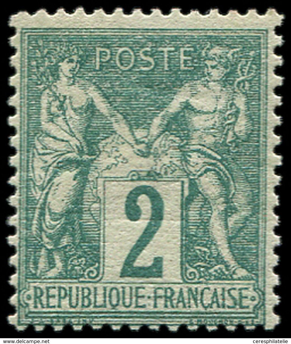 * TYPE SAGE - 62    2c. Vert, G. Altérée, Sinon TB - 1876-1878 Sage (Type I)