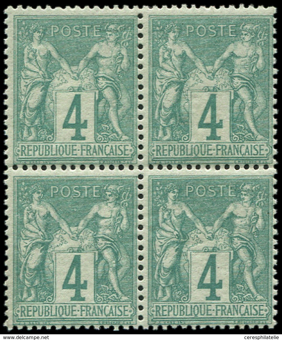 ** TYPE SAGE - 63    4c. Vert, BLOC De 4, Fraîcheur Postale, TB - 1876-1878 Sage (Type I)