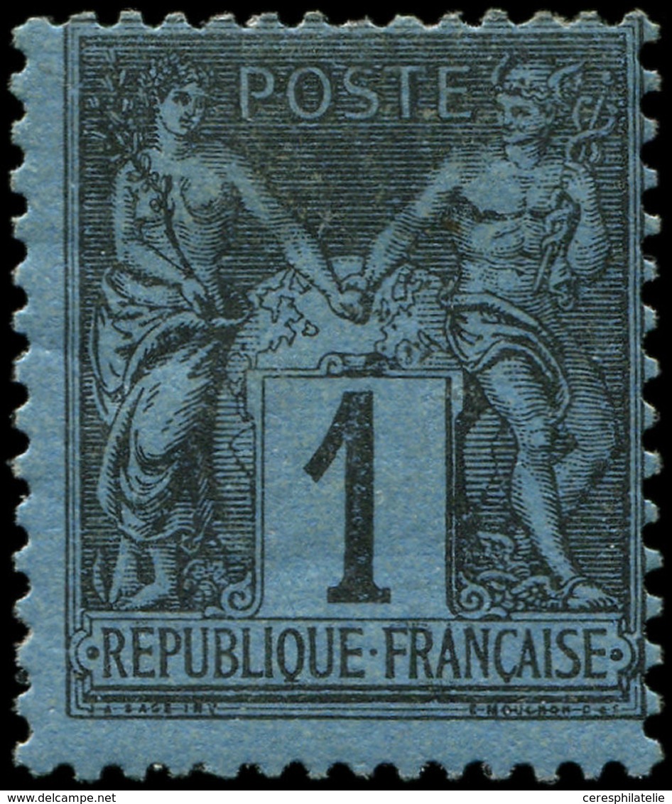 * TYPE SAGE - 84    1c. Noir Sur BLEU De PRUSSE, Jolie Nuance Fraîche, TB - 1876-1878 Sage (Type I)