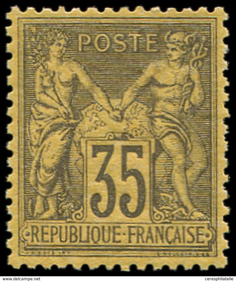 ** TYPE SAGE - 93   35c. Violet-noir Sur Jaune, Bien Centré, TTB. J - 1876-1878 Sage (Type I)
