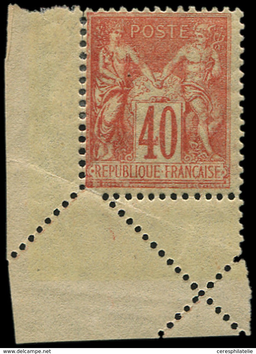 * TYPE SAGE - 94   40c. Rouge-orange, Cdf, PIQUAGE En CROIX, Forte Ch., TB - 1876-1878 Sage (Type I)