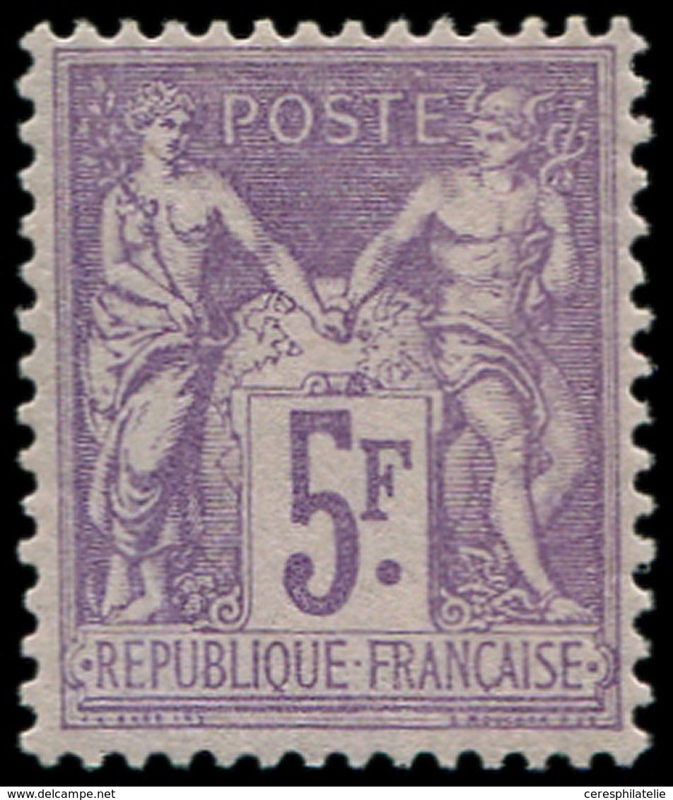 ** TYPE SAGE - 95f   5f. Lilas Vif, Très Frais, TB. C - 1876-1878 Sage (Type I)