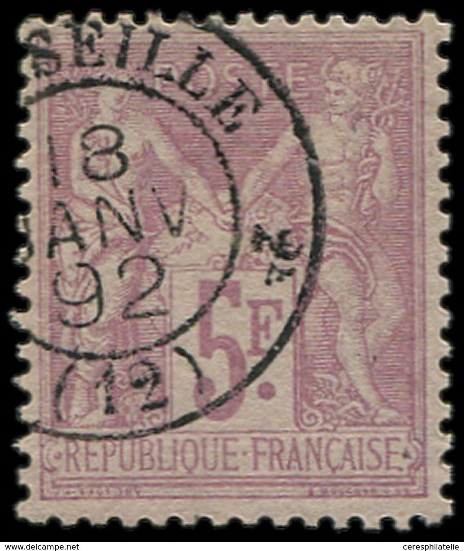 TYPE SAGE - 95    5f. Violet Sur Lilas, Obl. Càd MARSEILLE 18/1/92, Superbe. S - 1876-1878 Sage (Type I)
