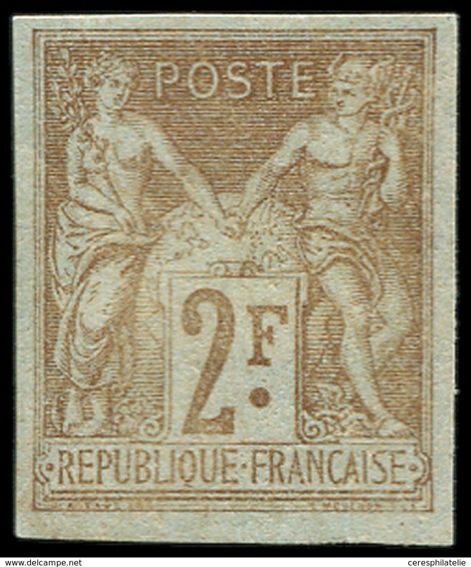 * TYPE SAGE - 105a  2f. Bistre Sur Azuré, NON DENTELE, TB. M - 1876-1878 Sage (Type I)