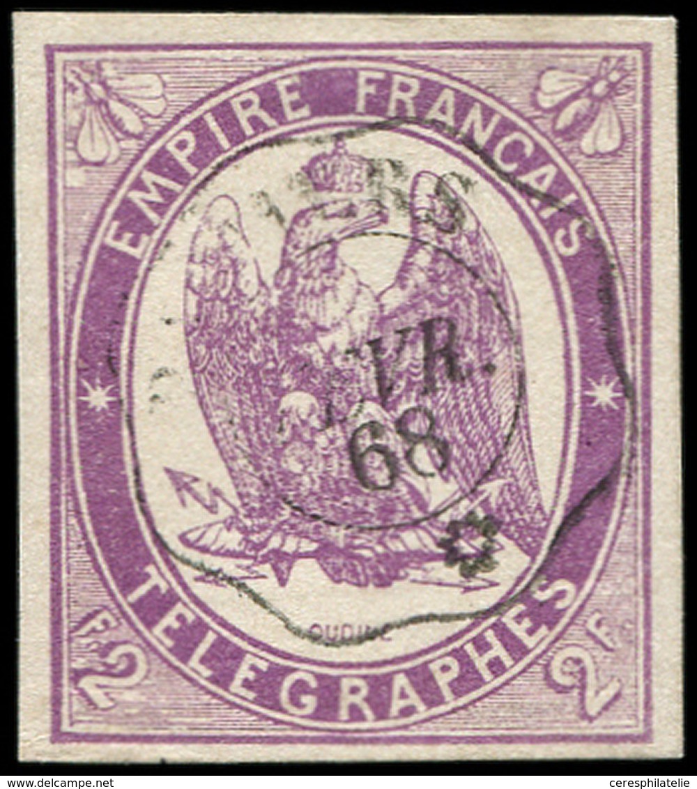 TELEGRAPHE - Télégraphe 4 : 2f. Violet, Obl. Càd 2/68, TB - Telegraaf-en Telefoonzegels