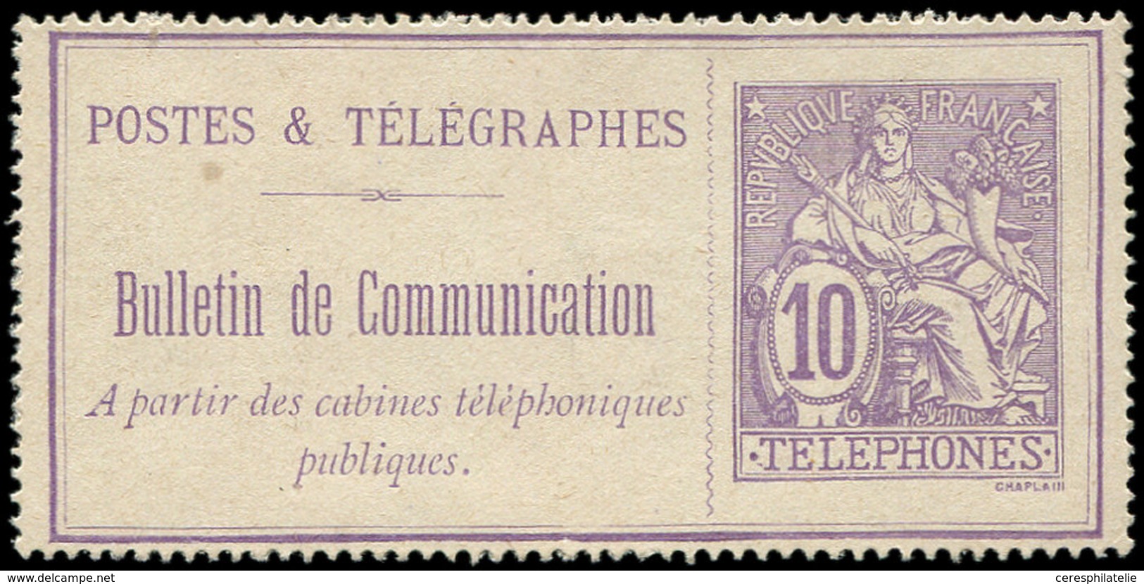 (*) TELEPHONE - Téléphone 22 : 10c. Violet, TB - Télégraphes Et Téléphones