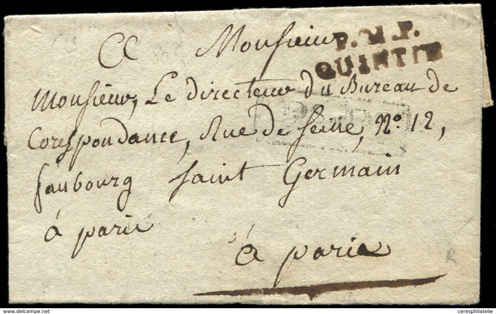 Let OBLITERATIONS PAR DEPARTEMENTS - 21/COTES DU NORD MP P.21.P./QUINTIN Sur LSC De 1814, TB - 1849-1876: Période Classique