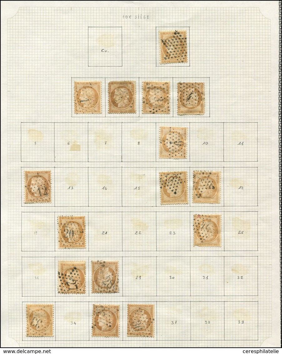 LETTRES DE PARIS - N°36, Petite Collection De 16 Etoiles Différentes, Dont 9P6, 27, 33 Et 36, B/TB - 1849-1876: Période Classique