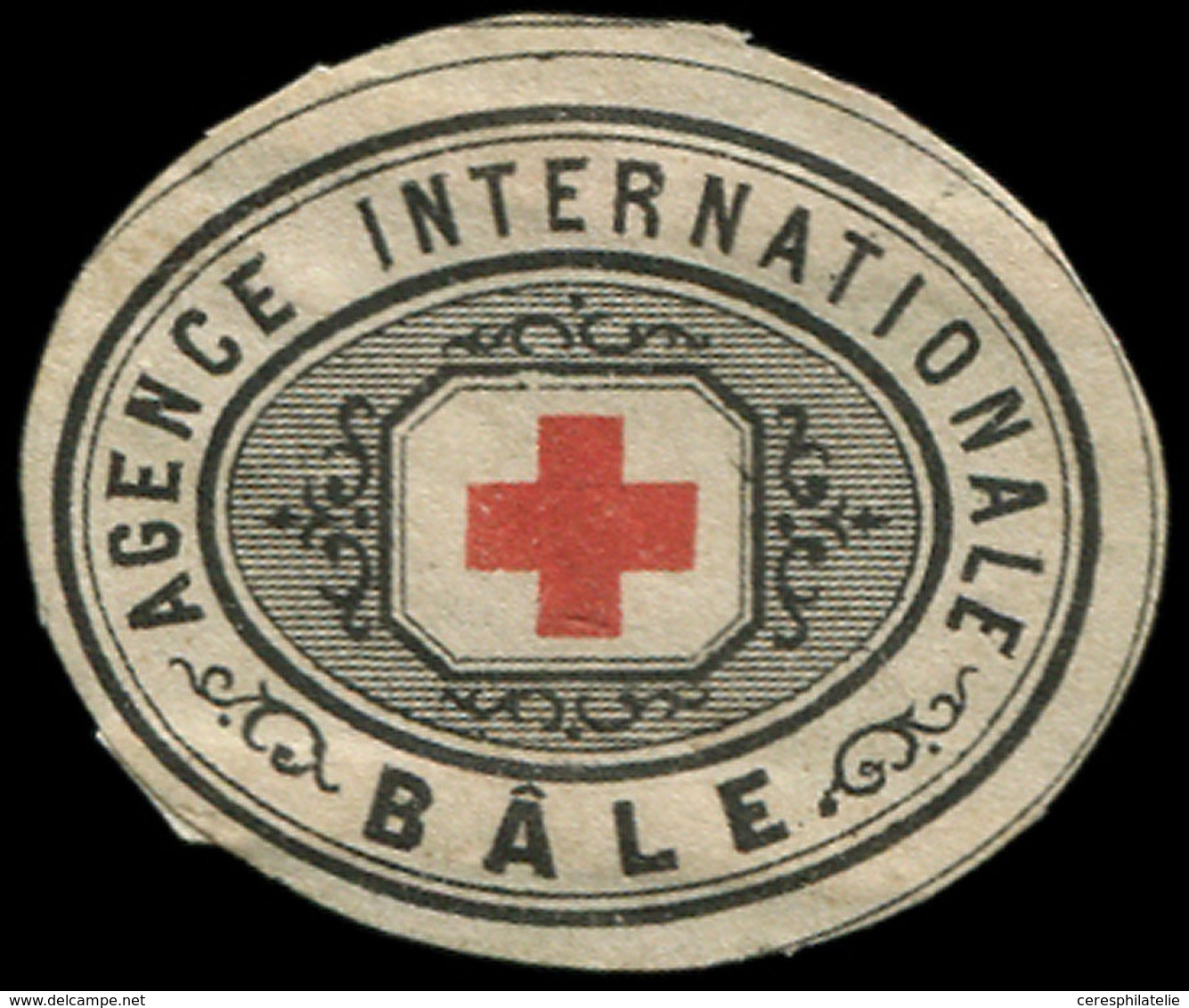 (*) Guerre De 1870 -  Etiquette De Croix Rouge "Agence De Bâle", TB - Guerre De 1870