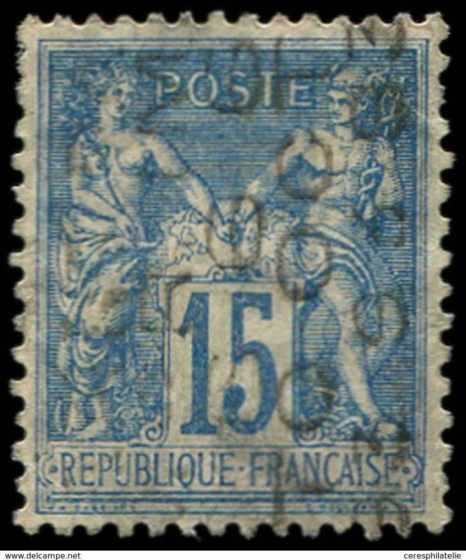 (*) PREOBLITERES - 17  Sage, 15c. Bleu, Surch. Verticale 8 OCT, Inf. Pli D'angle, Sinon TB. C Et S - 1893-1947