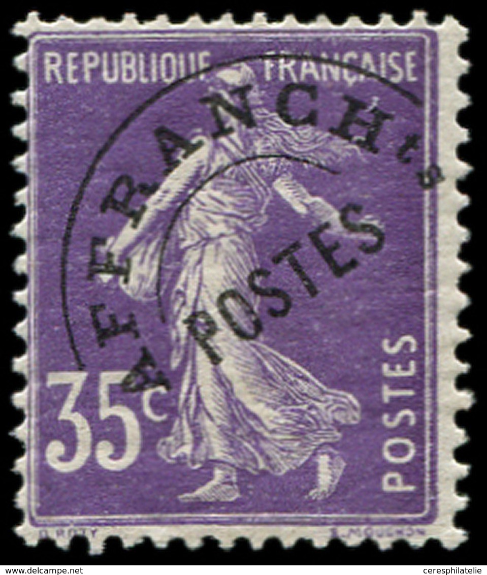 ** PREOBLITERES - 62  Semeuse Camée, 35c. Violet, TB - 1893-1947