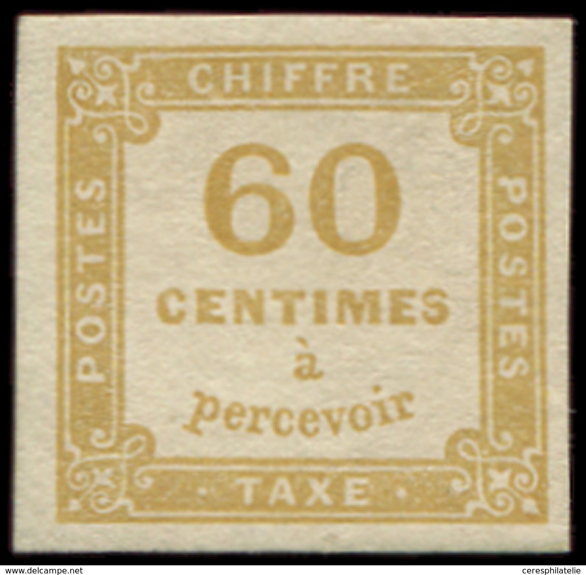 * TAXE - 8   60c. Jaune-bistre, Gomme Mate, Sinon TB - 1859-1959 Lettres & Documents