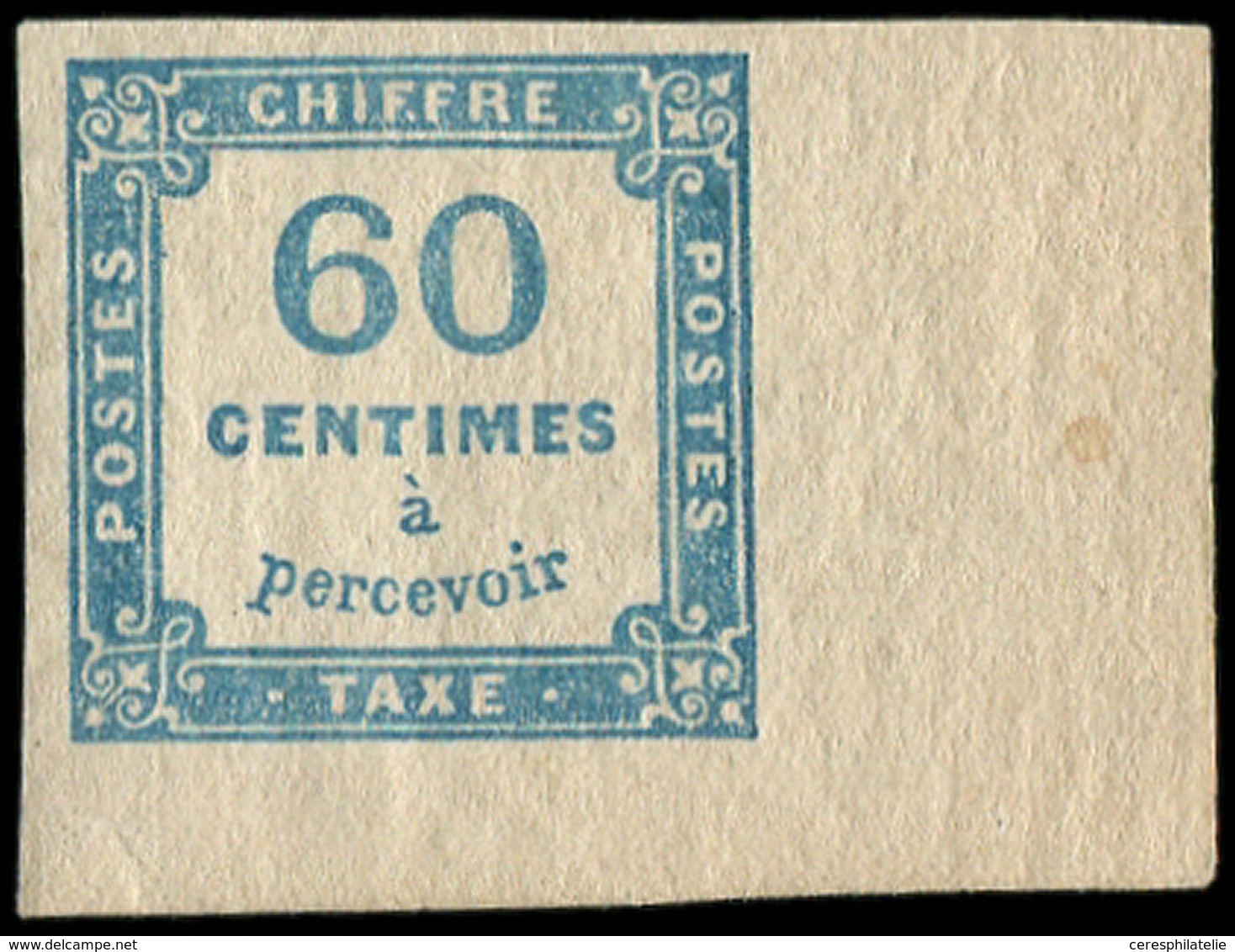 ** TAXE - 9   60c. Bleu, Cdf, TTB - 1859-1959 Lettres & Documents