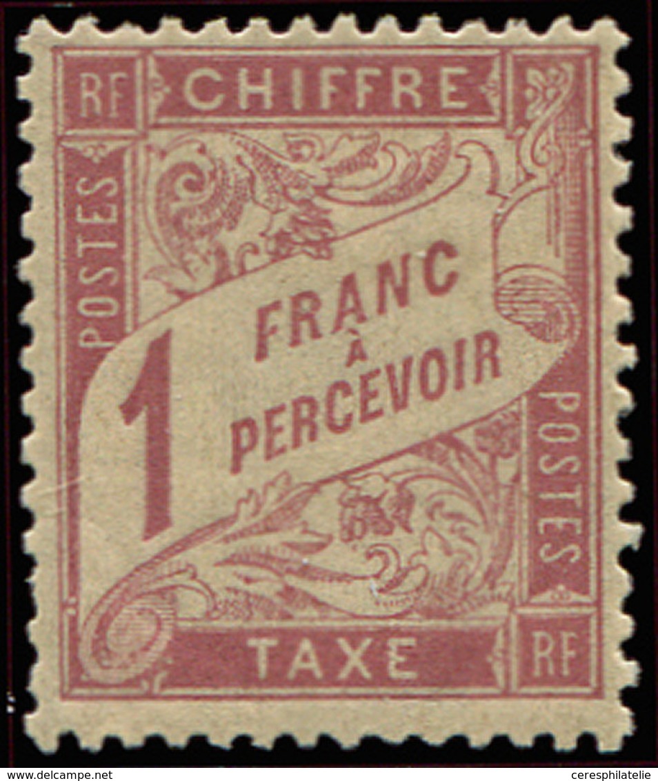 * TAXE - 39   1f. Rose Sur Paille, Infime Point Clair, Sinon TB. C - 1859-1959 Lettres & Documents