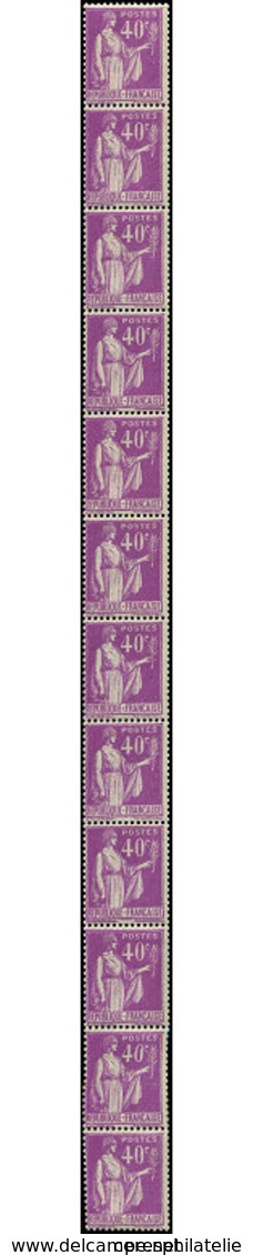 ** ROULETTES - 29  Paix, 40c. Lilas, BANDE De 12, 2 Ex. *, TB - Roulettes