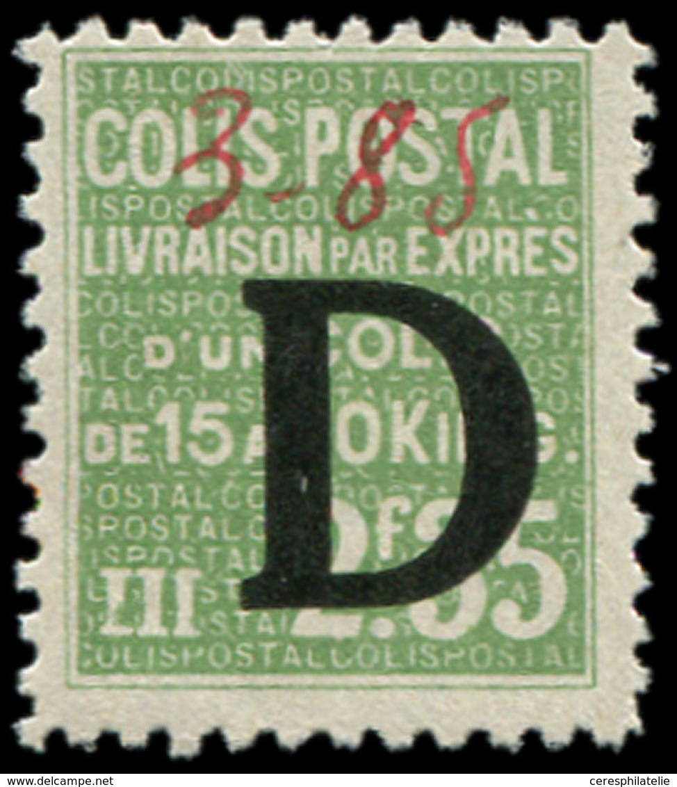 ** COLIS POSTAUX  (N° Et Cote Maury) - 122  2f35 Vert Avec Surcharge Rouge 3f85 Manuscrite (non Signalé), Rare Et TTB. C - Neufs