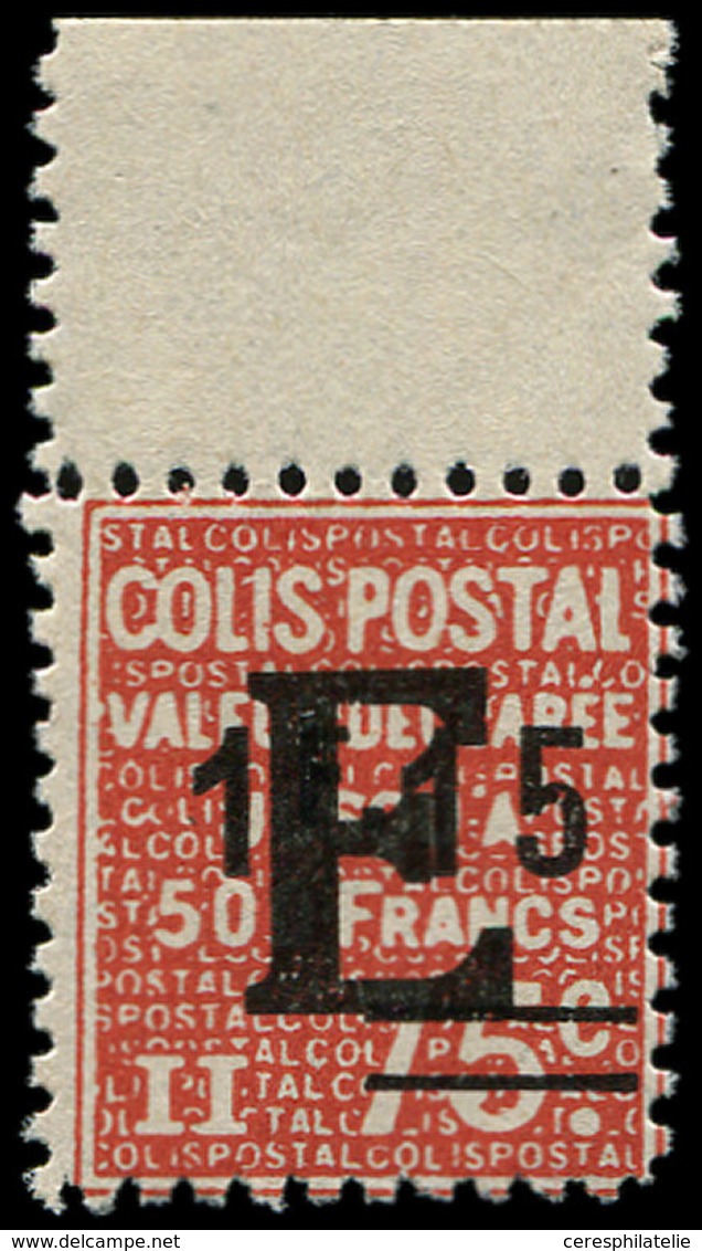 ** COLIS POSTAUX  (N° Et Cote Maury) - 155D  1f15 Sur 75c. Rouge, Surcharge E, Bdf, TB - Neufs