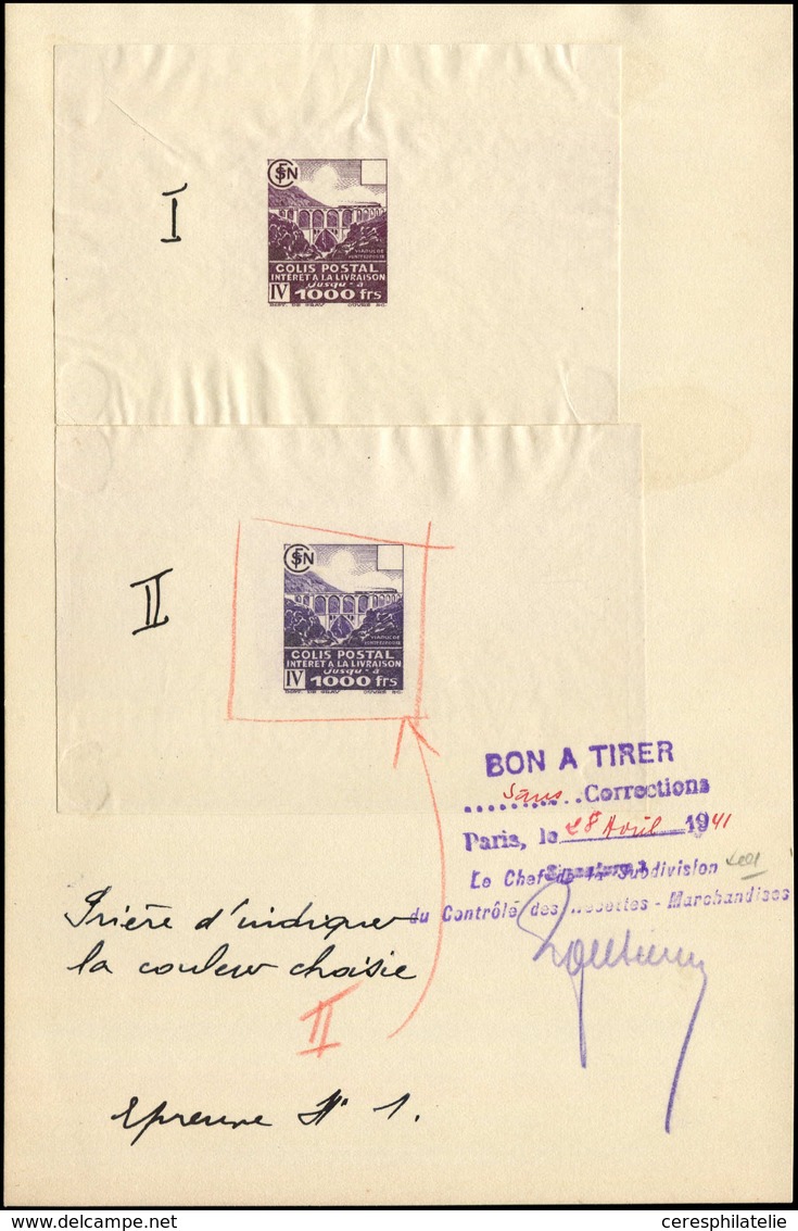 COLIS POSTAUX  (N° Et Cote Maury) - 169E  Livraison, 2 épreuves D'artiste Collées Sur Carton Avec Cachet "Bon à Tirer Du - Neufs