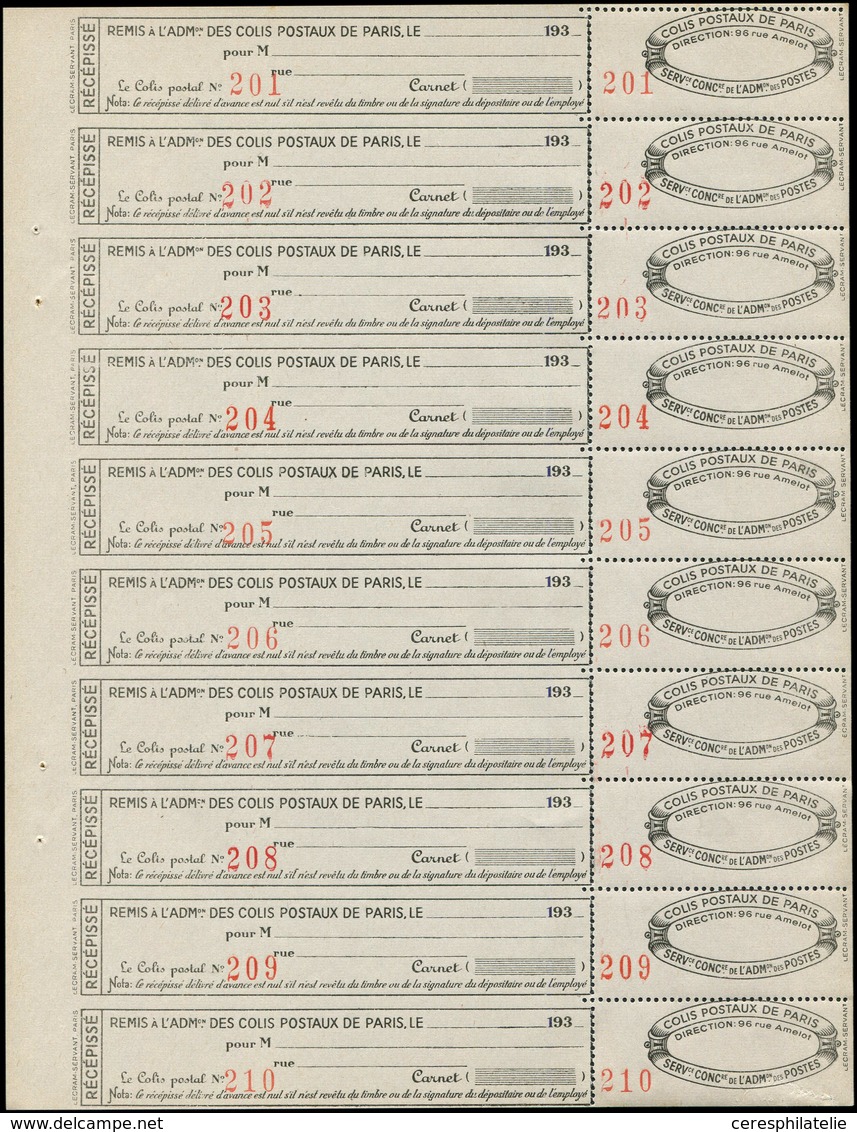 ** COLIS POSTAUX DE PARIS  (N° Et Cote Maury) - Colis Postaux De Paris 171 : Noir Et Blanc, Gros Chiffres Rouges, Feuill - Autres & Non Classés