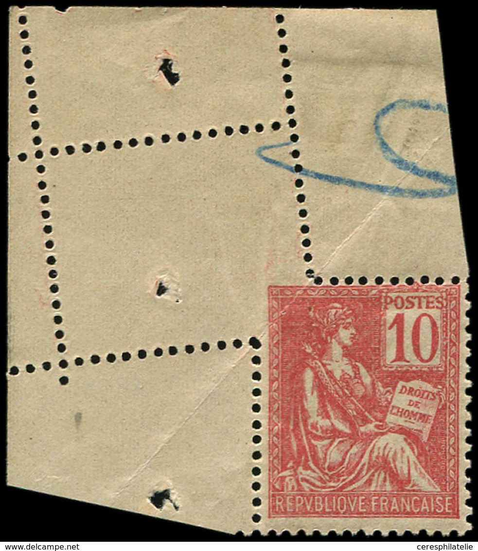 ** VARIETES - 116   Mouchon, 10c. Rouge, Cdf, Variété De PIQUAGE, TTB - Neufs