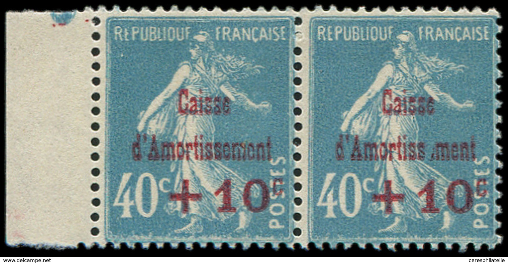 ** VARIETES - 246a  + 10c. S. 40c. Bleu, SANS Le 1er E D'Amortissement, Tenant à Normal Bdf, TB - Neufs