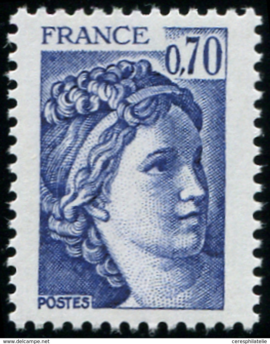 ** VARIETES - 2056a  Sabine, 0,70 Bleu-violet, SANS PHOSPHO, TB. J, Cote Maury - Neufs