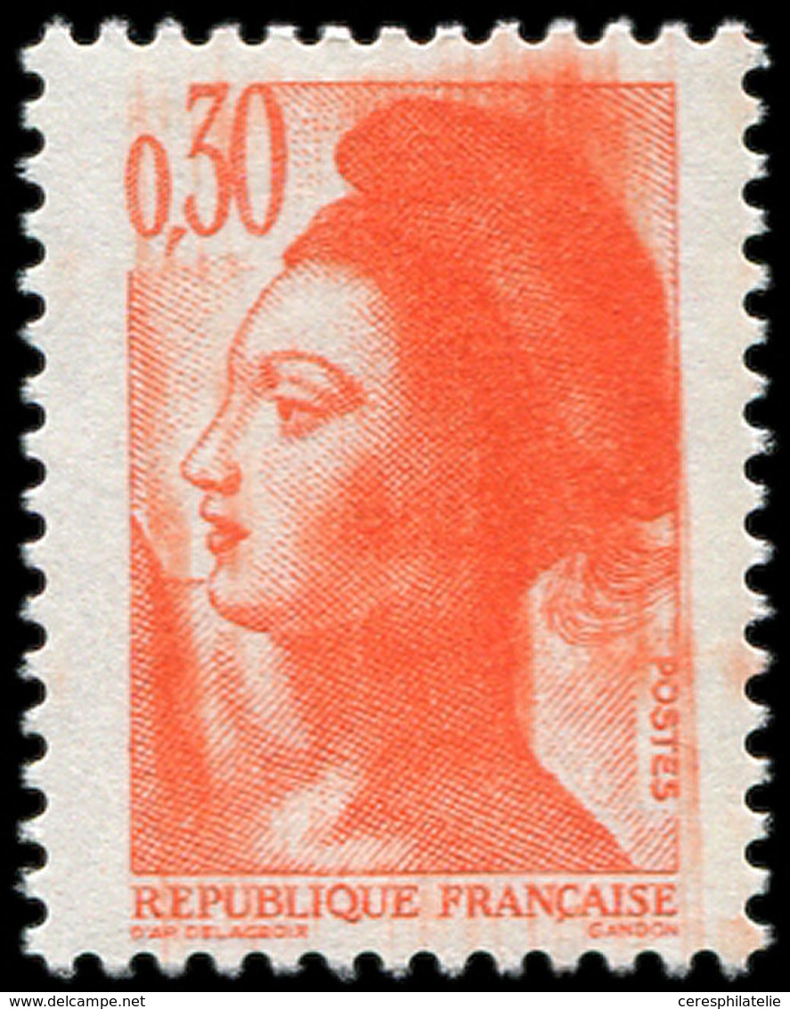 ** VARIETES - 2182   Liberté, 0,30 Orange, Impression MACULEE, TB - Neufs