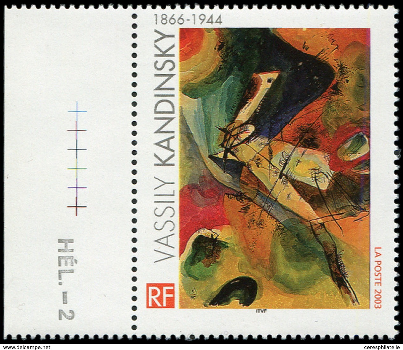 ** VARIETES - 3585a  Kandinsky, SANS FACIALE, Bdf HEL.-2, TB, Certif. JF Brun - Neufs