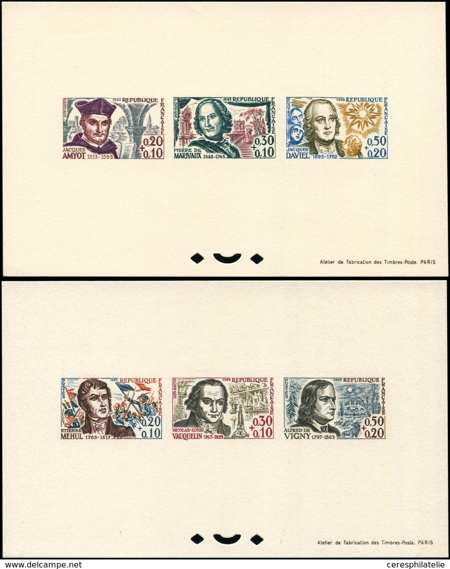 EPREUVES DE LUXE - 1370/75 Série Des Célébrités 1963, 2 épreuves Collectives, TB - Epreuves De Luxe