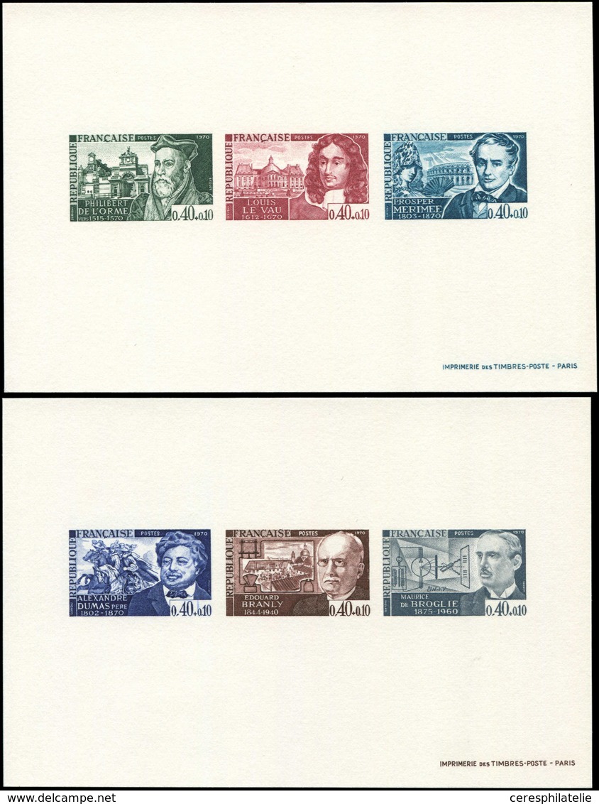 EPREUVES DE LUXE - 1623/28 Célébrités 1970, 2 épreuves Collectives, TB - Epreuves De Luxe