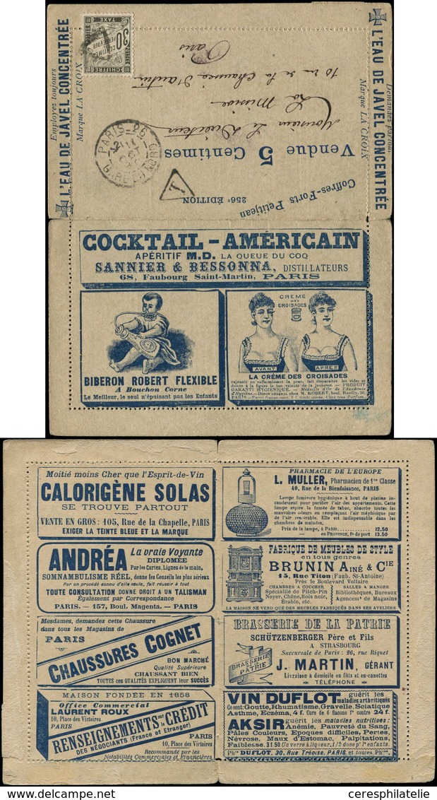 Let ENTIERS POSTAUX - Sage, 15c. Bleu, TIMBRE NON IMPRIME, CL Annonces La Missive, Càd PARIS 11/10/90, Taxe 18 30c. Noir - Sonstige & Ohne Zuordnung