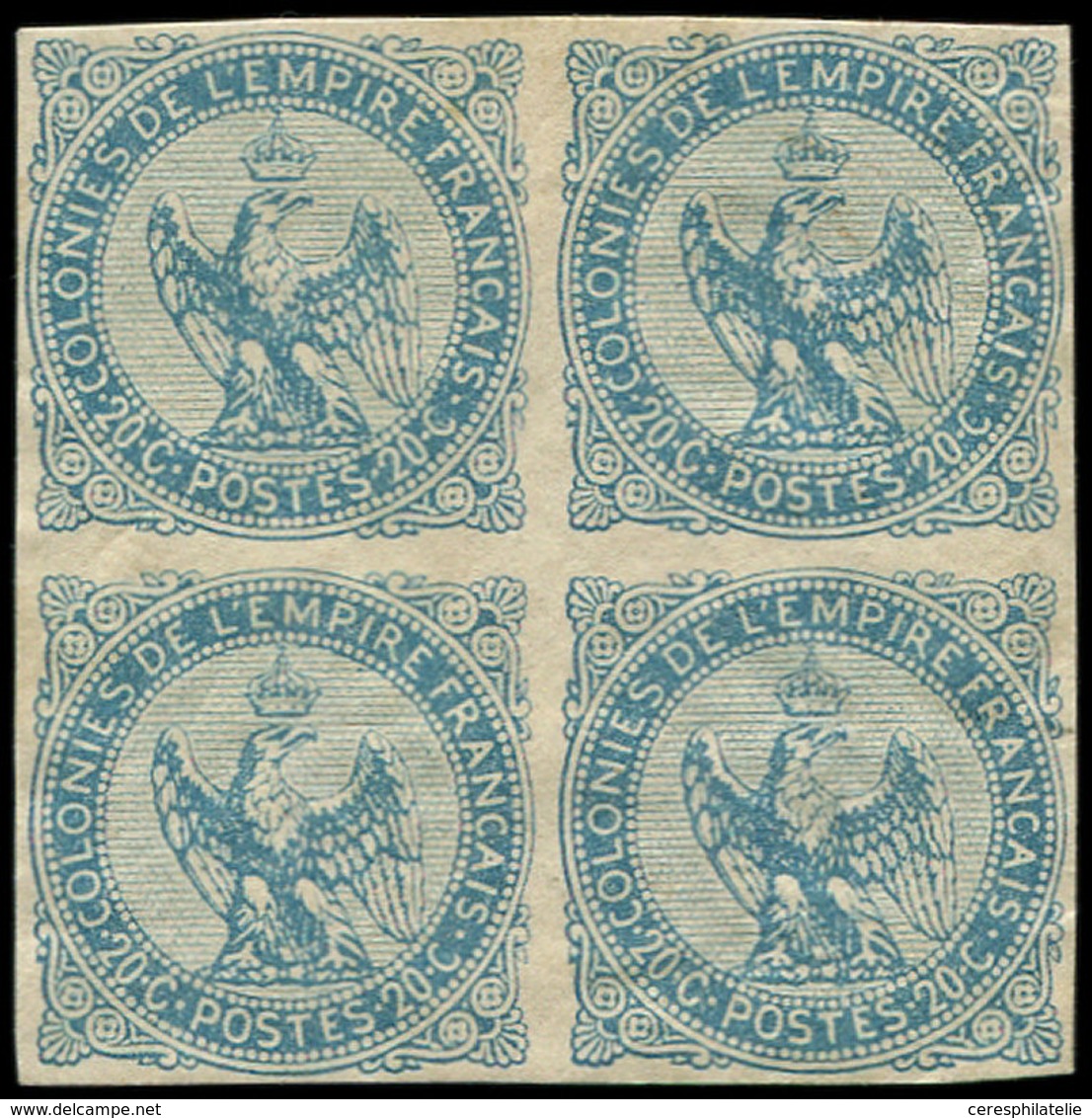 * Colonies Générales - 4    20c. Bleu, BLOC De 4, TB - Altri & Non Classificati