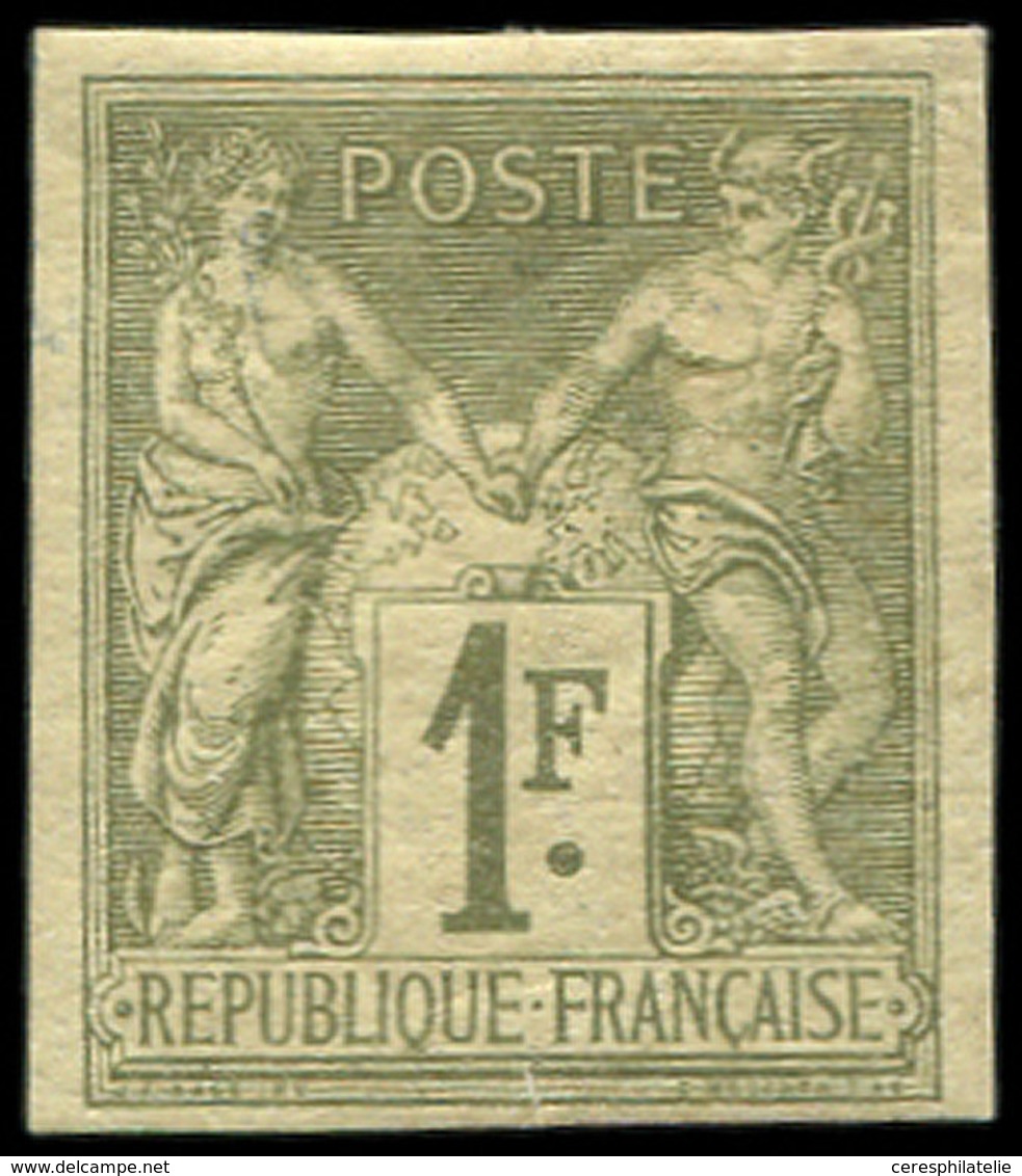 * Colonies Générales - 36A 1f. Vert-bronze, Petite Fente En Bas Sinon TB - Autres & Non Classés