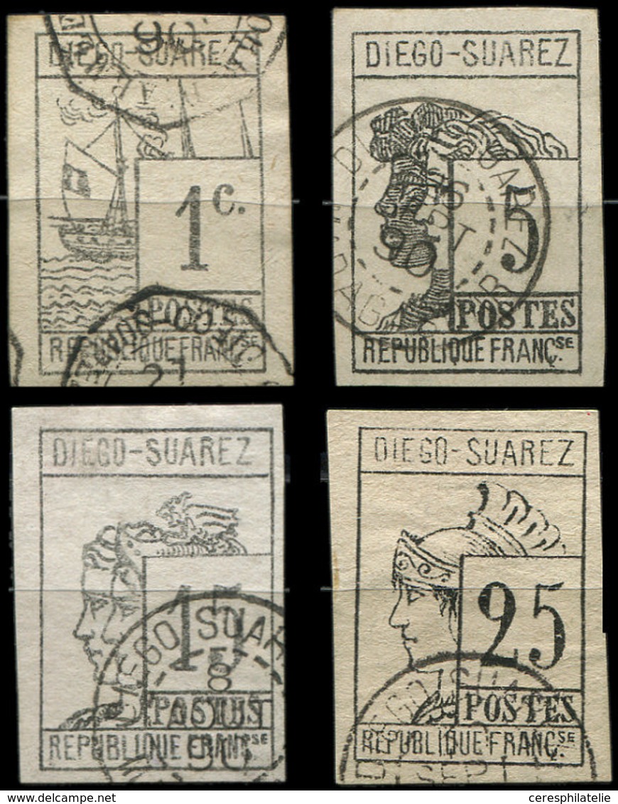 DIEGO SUAREZ 6/9 : Série Litho De 1891, Obl., TB. Br - Autres & Non Classés