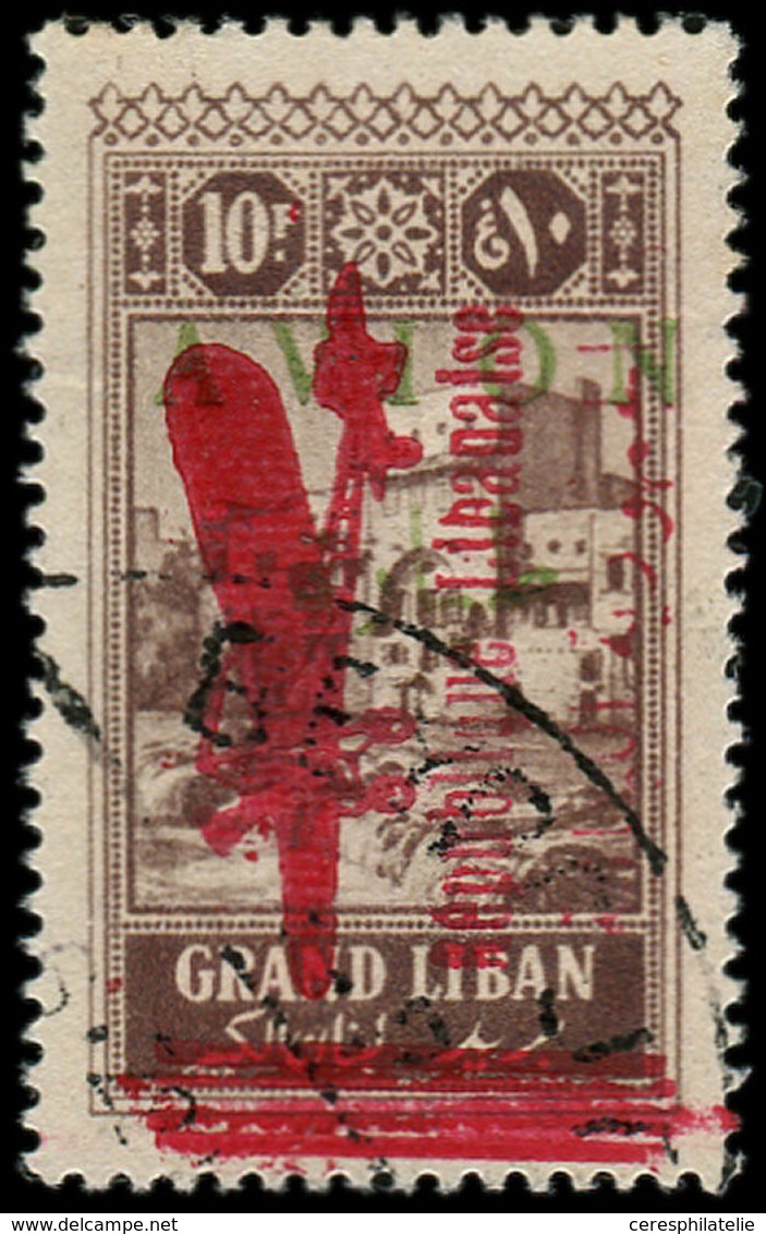 GRAND LIBAN PA 35a : 10p. Brun-lilas (PA 12), ERREUR, Obl., TB - Autres & Non Classés