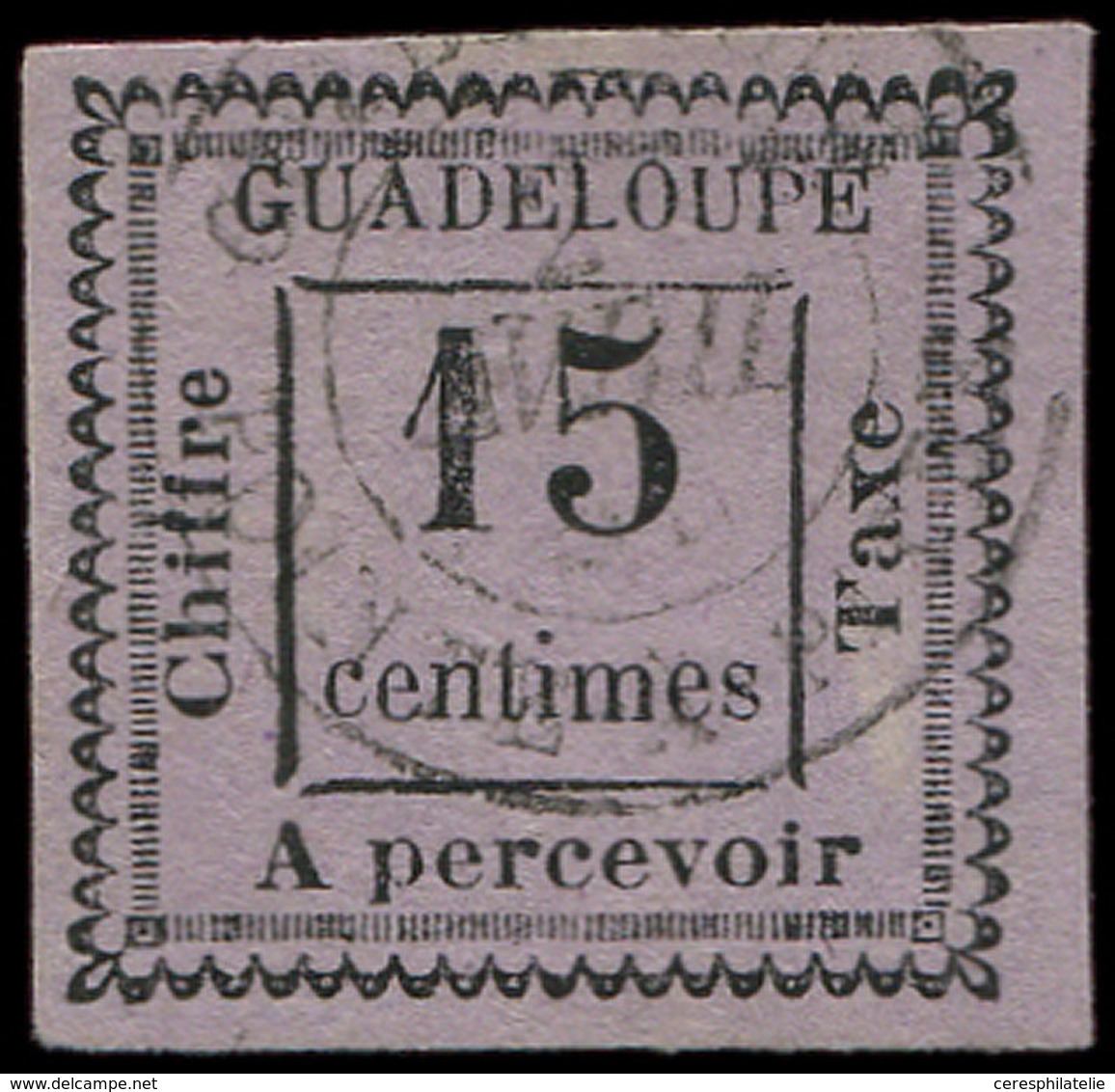 GUADELOUPE Taxe 8 : 15c. Violet, Oblitéré, TB - Autres & Non Classés