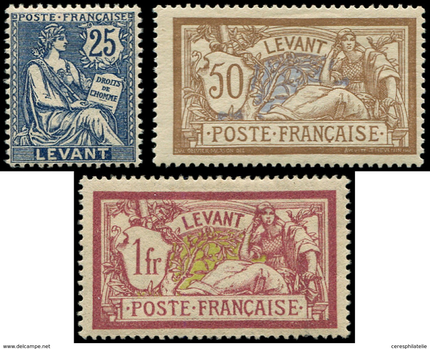 * LEVANT 24/26 : Mouchon Et Merson De 1906, TB - Autres & Non Classés