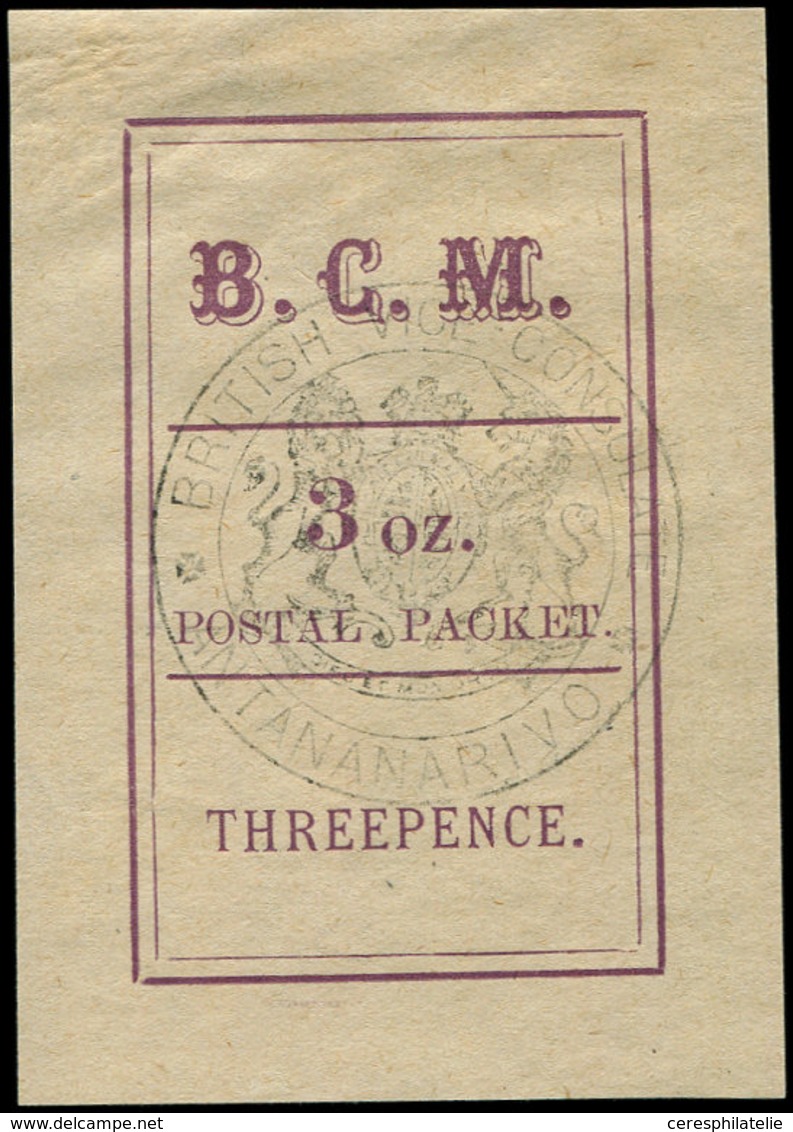 (*) MADAGASCAR Courrier Consulaire Britannique 7 : 3oz./POSTAL PACKET/3p., TB, Cote Et N° Maury - Autres & Non Classés