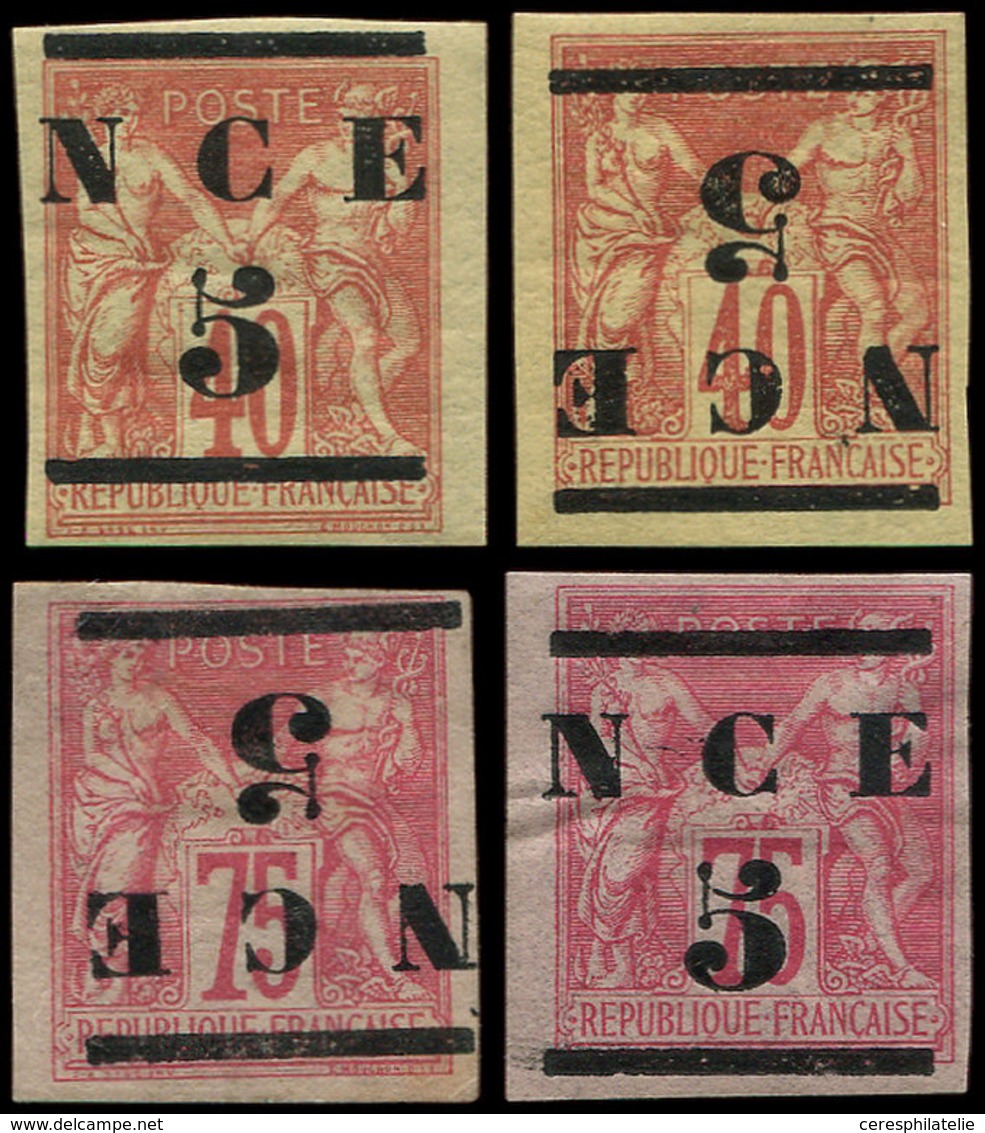 * NOUVELLE CALEDONIE 6/7, 6a Et 7b : Type Sage De 1883-84, Surch. Normales Et Renversées, N°7b (*), TB - Lettres & Documents