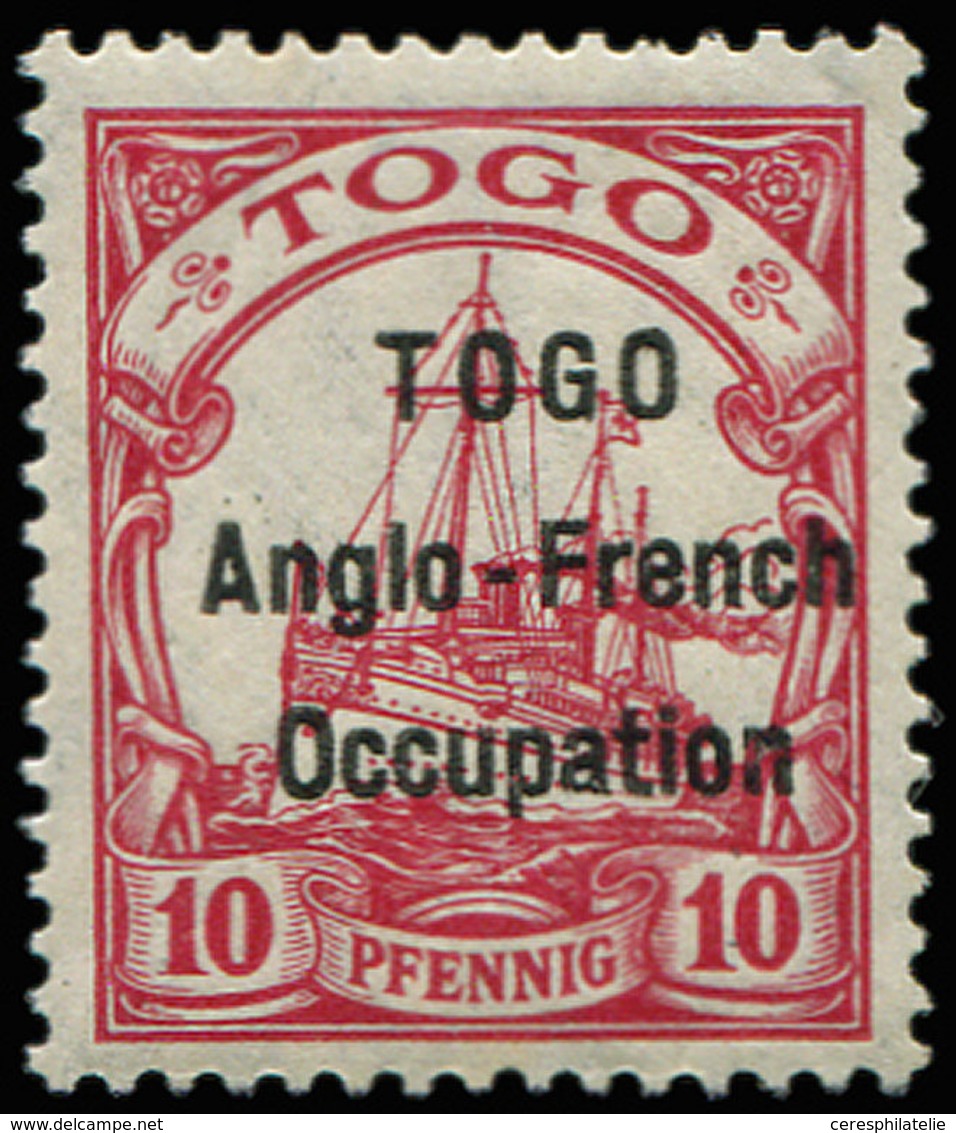 ** TOGO 34 : 10pf. Rouge, Surcharge T I, TB - Autres & Non Classés