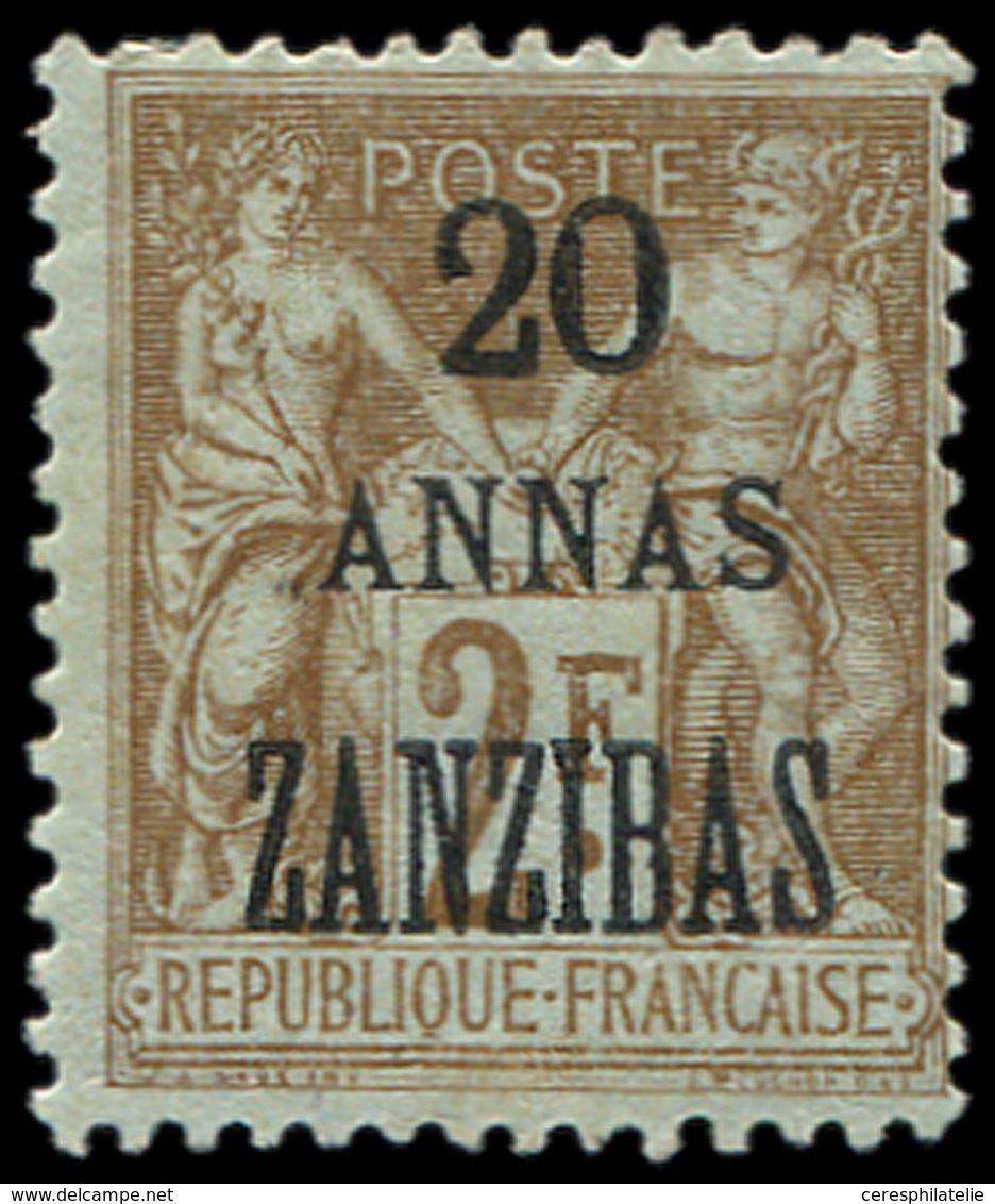 * ZANZIBAR 30b : 20a. Sur 2f. Bistre, ZANZIBAS, TB. Br - Storia Postale