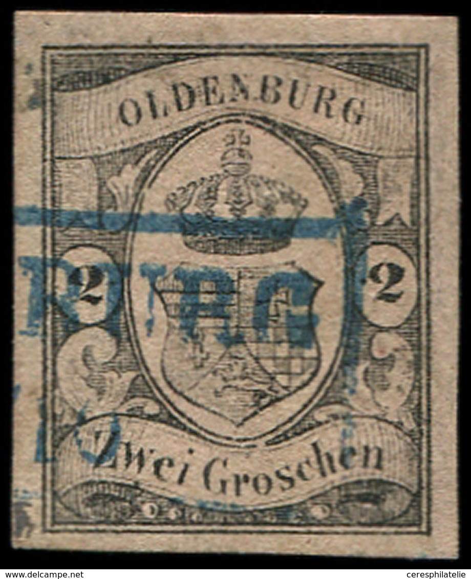 ALLEMAGNE (ANCIENS ETATS) OLDENBOURG 7 : 2g. Noir Sur Rose, Obl., Grandes Marges, TTB - Oldenburg