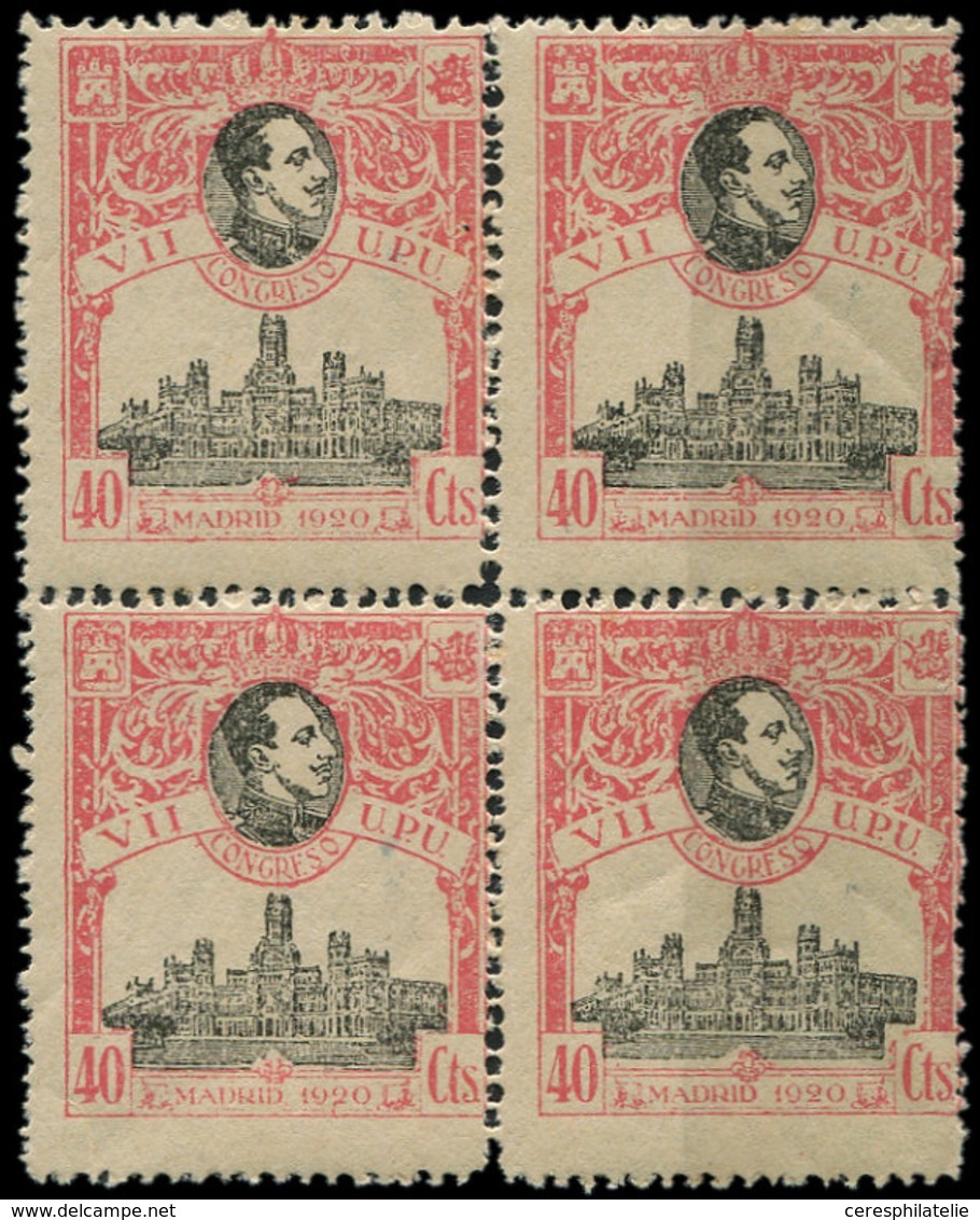 ** ESPAGNE 267 : UPU, 40c. Rose Et Noir, BLOC De 4, TB - Neufs